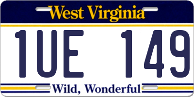 WV license plate 1UE149