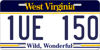 WV license plate 1UE150