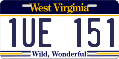 WV license plate 1UE151