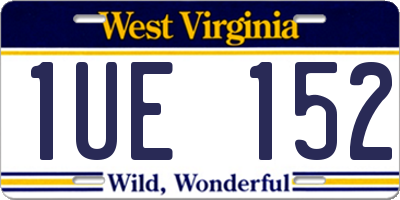 WV license plate 1UE152