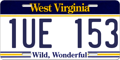 WV license plate 1UE153
