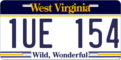 WV license plate 1UE154