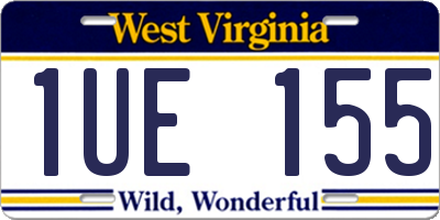 WV license plate 1UE155