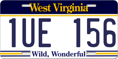 WV license plate 1UE156