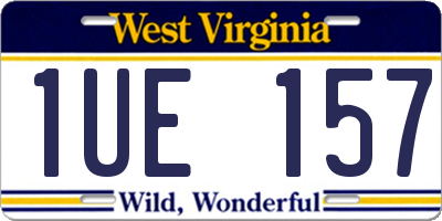 WV license plate 1UE157