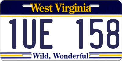 WV license plate 1UE158