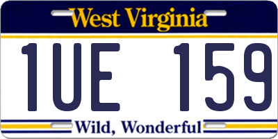 WV license plate 1UE159