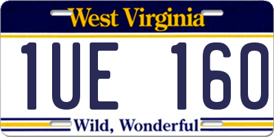 WV license plate 1UE160