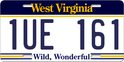 WV license plate 1UE161