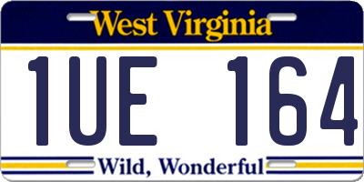 WV license plate 1UE164