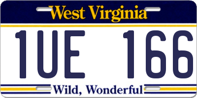 WV license plate 1UE166