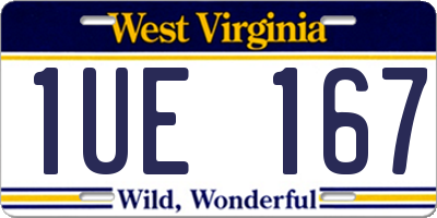 WV license plate 1UE167