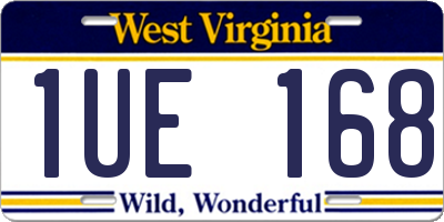 WV license plate 1UE168