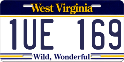 WV license plate 1UE169