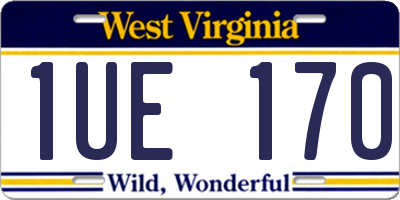 WV license plate 1UE170