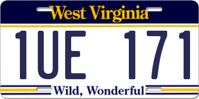 WV license plate 1UE171