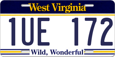 WV license plate 1UE172