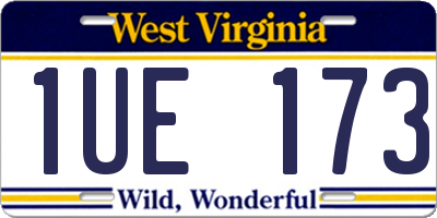 WV license plate 1UE173