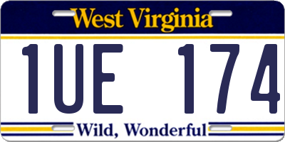 WV license plate 1UE174