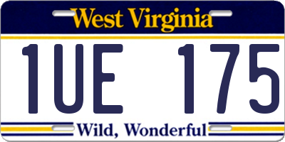 WV license plate 1UE175