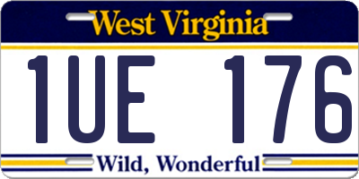 WV license plate 1UE176