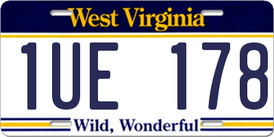 WV license plate 1UE178