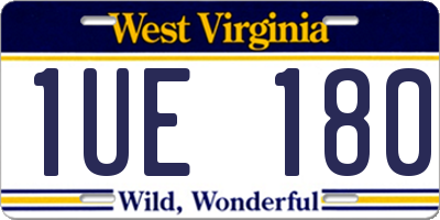 WV license plate 1UE180