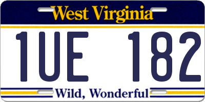 WV license plate 1UE182