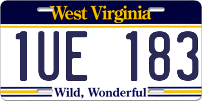 WV license plate 1UE183
