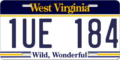 WV license plate 1UE184