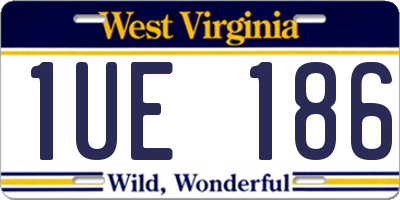 WV license plate 1UE186