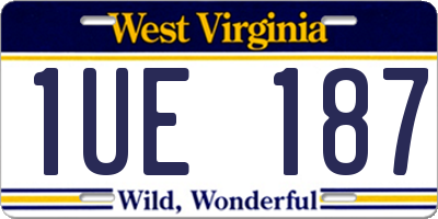 WV license plate 1UE187