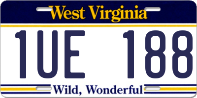 WV license plate 1UE188