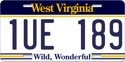 WV license plate 1UE189