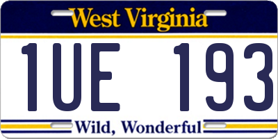 WV license plate 1UE193