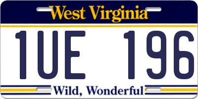 WV license plate 1UE196