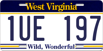 WV license plate 1UE197