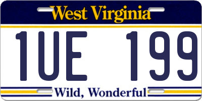 WV license plate 1UE199