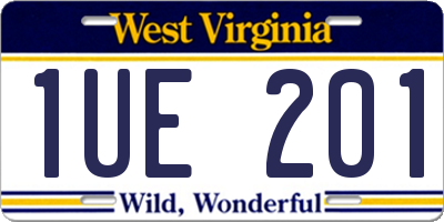 WV license plate 1UE201