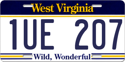 WV license plate 1UE207