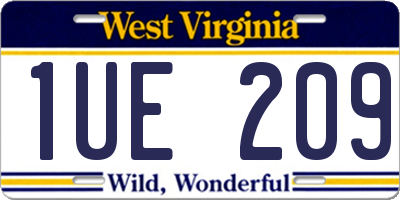 WV license plate 1UE209