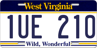 WV license plate 1UE210