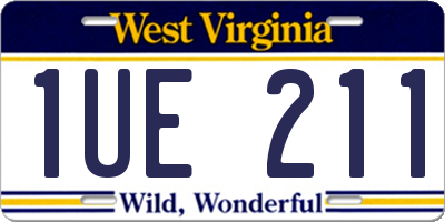WV license plate 1UE211