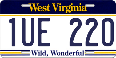 WV license plate 1UE220
