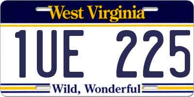 WV license plate 1UE225