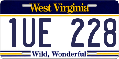 WV license plate 1UE228