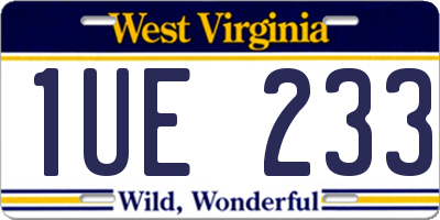 WV license plate 1UE233