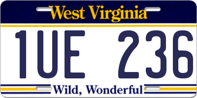 WV license plate 1UE236