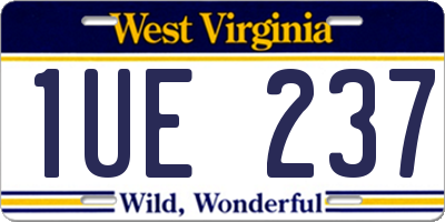 WV license plate 1UE237