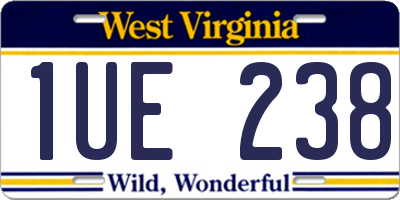 WV license plate 1UE238